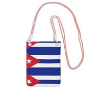 QHZLY Bandolera para teléfono móvil con bandera cubana negra con correa ajustable para mujer, a la moda, conveniente, Pink, Talla única