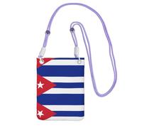 QHZLY Bandolera para teléfono móvil con bandera cubana negra con correa ajustable para mujer, a la moda, conveniente, Purple, Talla única