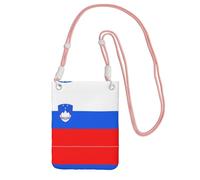 QHZLY Bandolera para teléfono móvil con la bandera de Eslovenia negra con correa ajustable para mujer, a la moda, conveniente, Pink, Talla única