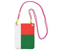 QHZLY Bandolera para teléfono móvil con la bandera de Madagascar negra con correa ajustable para mujer, a la moda, conveniente, fucusia, Talla única