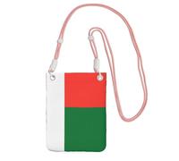 QHZLY Bandolera para teléfono móvil con la bandera de Madagascar negra con correa ajustable para mujer, a la moda, conveniente, Pink, Talla única