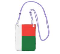 QHZLY Bandolera para teléfono móvil con la bandera de Madagascar negra con correa ajustable para mujer, a la moda, conveniente, Purple, Talla única