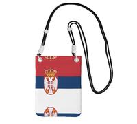 QHZLY Bandolera para teléfono móvil con la bandera de Serbia negra con correa ajustable para mujer, a la moda, conveniente, Black, Talla única