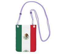 QHZLY Bandolera para teléfono móvil, diseño de bandera de México, color negro, con correa ajustable, para mujer, a la moda, conveniente, Purple, Talla única