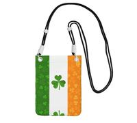 QHZLY Bolsa cruzada para teléfono móvil con bandera irlandesa negra con correa ajustable para mujer, a la moda, conveniente, Black, Talla única