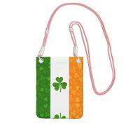QHZLY Bolsa cruzada para teléfono móvil con bandera irlandesa negra con correa ajustable para mujer, a la moda, conveniente, Pink, Talla única