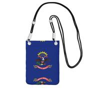 QHZLY Bolsa cruzada para teléfono móvil con la bandera del estado de Dakota del Norte, color negro con correa ajustable para mujer, a la moda, conveniente, Black, Talla única