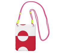 QHZLY Bolso cruzado para teléfono móvil con bandera de Groenlandia negro con correa ajustable para mujer, a la moda, conveniente, fucusia, Talla única