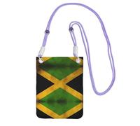 QHZLY Bolso cruzado para teléfono móvil con la bandera de Jamaica antigua negra con correa ajustable para mujer, a la moda, conveniente, Purple, Talla única