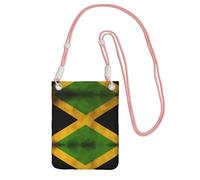 QHZLY Bolso cruzado para teléfono móvil con la bandera de Jamaica antigua negra con correa ajustable para mujer, a la moda, conveniente, Pink, Talla única