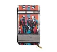 QHZLY Cartera de cuero Long a Street Art unisex, elegante y funcional con ranuras para tarjetas, bolsillos con cremallera