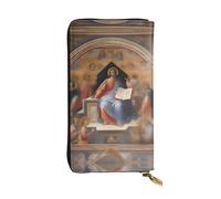 QHZLY Cartera larga de cuero Divine Frescoes para unisex, elegante y funcional con ranuras para tarjetas, bolsillos con cremallera