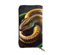 QHZLY Cartera larga de cuero Quetzalcoatlus Waiting for Food para unisex, elegante y funcional con ranuras para tarjetas, bolsillos con cremallera