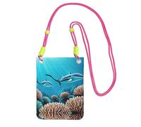 QHZLY Deep Sea Whales - Bolso bandolera para teléfono móvil, color negro con correa ajustable para mujer, a la moda, conveniente, fucusia, Talla única