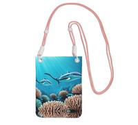 QHZLY Deep Sea Whales - Bolso bandolera para teléfono móvil, color negro con correa ajustable para mujer, a la moda, conveniente, Pink, Talla única