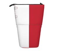 QHZLY Estuche ajustable con diseño de bandera de Malta con cremallera, almacenamiento portátil de gran capacidad para artículos de papelería
