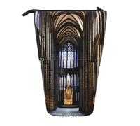 QHZLY Estuche ajustable de catedrales góticas con cremallera, portátil de gran capacidad de almacenamiento para artículos de papelería