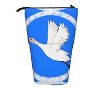 QHZLY Estuche ajustable de ganso blanco volador con cremallera, almacenamiento portátil de gran capacidad para artículos de papelería