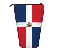 QHZLY Estuche ajustable de República Dominicana con cremallera, almacenamiento portátil de gran capacidad para artículos de papelería
