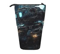 QHZLY Estuche ajustable Future Robot con cremallera, portátil de gran capacidad de almacenamiento para artículos de papelería