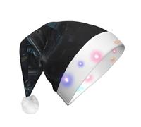 QHZLY Future Robot - Sombrero de Navidad iluminado para adultos, gorro de Papá Noel decorativo LED de felpa para vacaciones