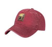 QHZLY Gorra de béisbol de mezclilla lavada con crónicas vaqueras, unisex, transpirable, ligera, para viajes al aire libre, rosso, Talla única