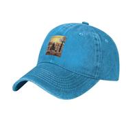 QHZLY Gorra de béisbol de mezclilla lavada con crónicas vaqueras, unisex, transpirable, ligera, para viajes al aire libre, azul, Talla única
