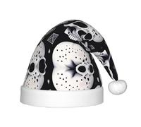 QHZLY Gorro de Papá Noel con calavera sin barbilla para niños, accesorio de disfraz de poliéster esponjoso