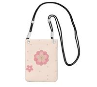 QHZLY Little Pink Cherry Blossoms - Bolso cruzado para teléfono móvil, con correa ajustable, para mujer, a la moda, conveniente, Black, Talla única