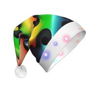 QHZLY Puzzle qui se dispersent - Sombrero de Navidad iluminado para adultos, gorro de Papá Noel decorativo LED de felpa para vacaciones