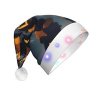 QHZLY Robots at War - Gorro de Navidad iluminado para adultos, gorro de Papá Noel decorativo LED de felpa para vacaciones