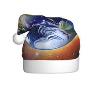 QHZLY Sombrero de Navidad Cosmic Earth para adultos, accesorio de fiesta de vacaciones de felpa para festivales y eventos