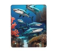 QHZLY Submarine Shark Coral - Alfombrilla de mouse con borde de goma, varios tamaños, 7.9 x 9.5 pulgadas, para oficina, juegos, estudio, escritorio, consola portátil