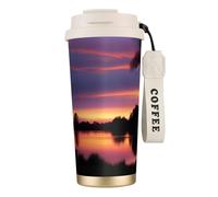 QHZLY Taza de café de acero inoxidable 316 con brillo nocturno, color blanco, vaso de viaje grande con aislamiento para oficina, hogar, coche