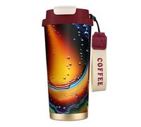 QHZLY Taza de café de acero inoxidable 316 con textura sin costuras de agua, aceite, color rojo, vaso de viaje grande aislado para oficina, hogar, coche
