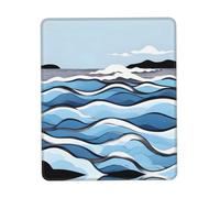 QHZLY Waves lapping at the rocks - Alfombrilla de mouse con borde de goma de varios tamaños de 7.9 x 9.5 pulgadas para oficina, juegos, estudio, escritorio, consola portátil
