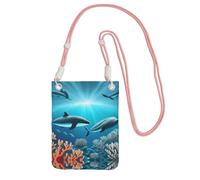 QHZLY Whales under the Sea Crossbody - Bolso bandolera para teléfono móvil con correa ajustable para mujer, a la moda, conveniente, Pink, Talla única