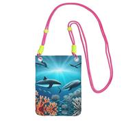 QHZLY Whales under the Sea Crossbody - Bolso bandolera para teléfono móvil con correa ajustable para mujer, a la moda, conveniente, fucusia, Talla única