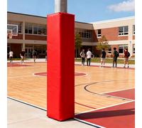 QHZYMX Acolchado Portería Baloncesto Postes Cuadrados 8,5, 11,5, 14, 16,5, 19 Y 21,5 Cm, Cubierta Columnas Soporte Sótano, Amortiguación Suave(Red,150CM_8.5X8.5CM)