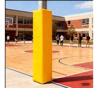 QHZYMX Acolchado Portería Baloncesto Postes Cuadrados 8,5, 11,5, 14, 16,5, 19 Y 21,5 Cm, Cubierta Columnas Soporte Sótano, Amortiguación Suave(Yellow,180CM_16.5X16.5CM)