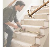 QHZYMX Barra Alfombra Escalera 60 55 50 45 Pulgadas 40 35 30 25 20 Varillas De Metal para Corredor Alfombra Escalera, Barra Tensión Latón, Juego Postes Peldaños Fácil Instalación(15 pcs,32inch/81cm)