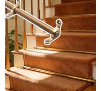 QHZYMX Barra Alfombra Escalera Varillas Soporte Alfombras Escalera, 60 58 52 50 46 Pulgadas 44 40 38 32 30 Varilla Latón Escaleras Corredores, Juego Postes Peldaños Fáciles Instalar(5pcs,32in/81cm)
