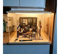 QHZYMX Caja De Exhibición con Luz - 4 6 8 10 12 Pulgadas, 14 16 20 23, Cajas Cuadradas Transparentes, Contenedores Organizadores Protección A Prueba Polvo(10X10X10/25X25X25cm)