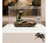 QHZYMX Estuche Transparente para Exhibir Objetos Coleccionables, Caja De Acrílico Seguridad 4, 6, 8, 10, 12, 14, 16 Y 18 Pulgadas con Cerradura(16in/40cm,14x14in/35x35cm)