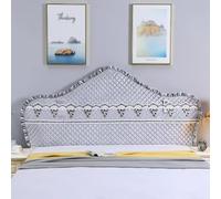 QHZYMX Headboard Slip Cover Full Size Bed, Elastic Dustproof Protector Covers For Head Board, Removable Curved Beds Headboards Slipcover - Easy To Care(Style A - H 100cm,L 180cm)