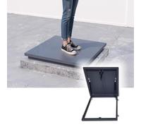 QHZYMX Trampilla de Suelo Trampilla Metálica Cuadrada Empotrada, Claraboya Cerradura Antirrobo, Manija Interruptor Y Varilla Soporte Hidráulica, Tapa Acceso A Techo Seguridad(42x42in/106.7x106.7cm)