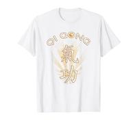 Qi Gong - Qigong - Chi Kung, retroimpresión Camiseta gráfica económica, Hombre, Blanco, S