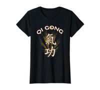 Qi Gong - Qigong - Chi Kung, retroimpresión Camiseta gráfica económica, Mujer, Negro, L