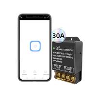 QIACHIP 30A Interruptor inteligente inalámbrico WiFi de alta potencia, módulo DIY control remoto ewelink APP, temporizador, compatible con Alexa y Google Home