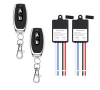 QIACHIP 433 MHz 1 CH 5 V 6 V 12 V 24 V Interruptor inalámbrico con mando a distancia, 5-60 V DC 10 A Mini Relé, 328FT Interruptor de luz inalámbrico para ventilador, motor, iluminación (2 reles)